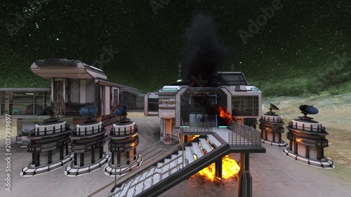 惑星探査基地　3DCGレンダリング