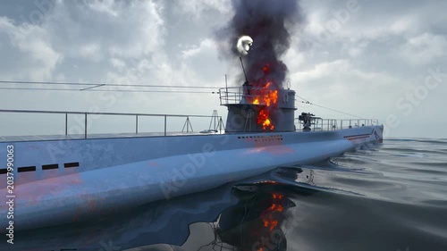 潜水艦　3DCGレンダリング