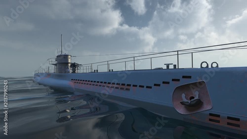 潜水艦　3DCGレンダリング