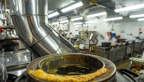 Industrial Food Processing Equipment in Factory.