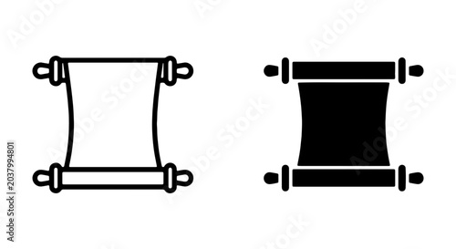 Canvastavla Scroll Icon Set, Ancient Parchment Vector Graphics, Historical Document Symbols