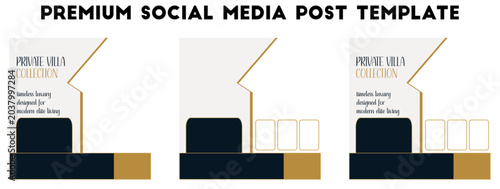 Luxury Real Estate Instagram Carousel Template Set isolated transparent background, editable vector artwork PNG file, EPS JPG Illustrator luxury property social media design