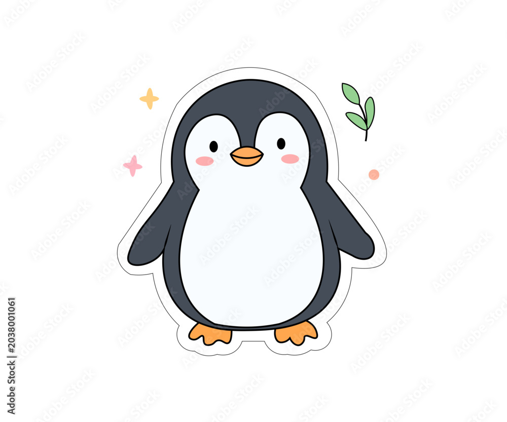 Naklejka premium penguin on a snow