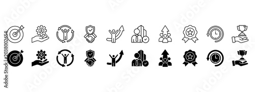 Fotografija Perseverance icon set. patience and success Vector Illustration