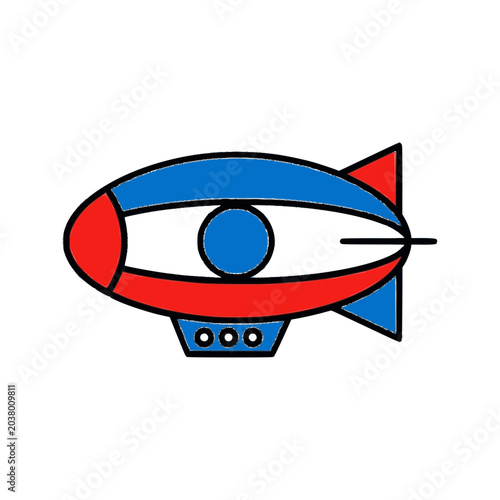 Zeppelin Flat Vector Illustration
