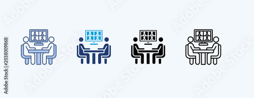 Foto Meeting Facilitation Multiple Icon Illustration Vector