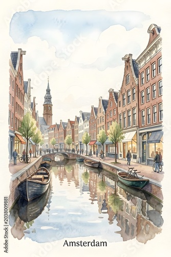 Amsterdam watercolor art