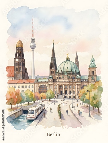 berlin watercolor painting