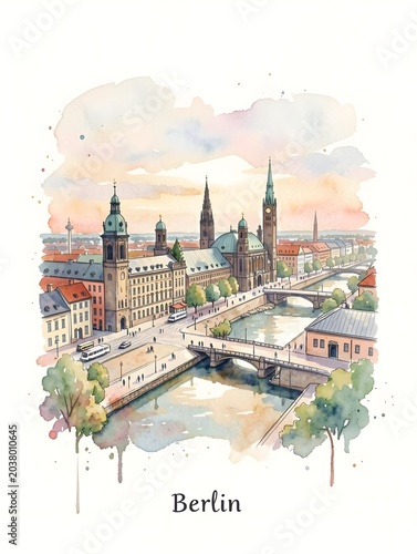 berlin watercolor painting