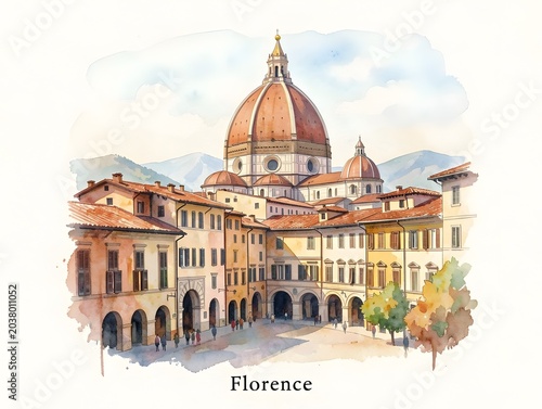 florence watercolor painting