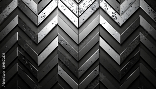 Geometric silver and black chevron pattern background texture 8