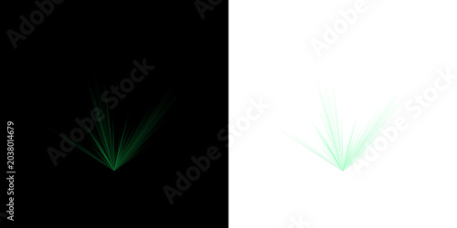 Foto Abstract Green Spiky Fan Shapes Digital Graphic Design Elements for Modern Techn