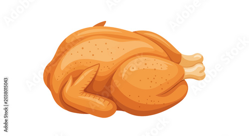 Roasted Whole Chicken Illustration