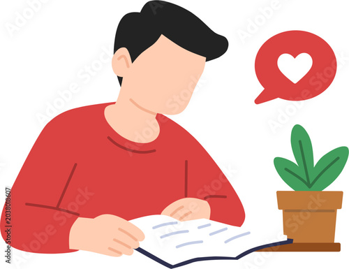 Man enjoying reading.