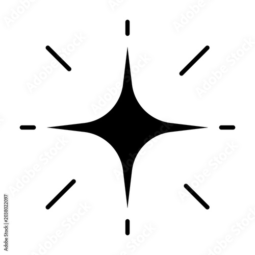 Obraz na płótnie PNG Minimalist black starburst icon, transparent background