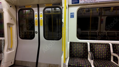 Travelling on an empty circle line tube train in London