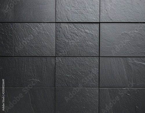Dark gray square tiles, close-up view