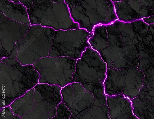 Dark gray stone surface with vibrant, glowing, magenta cracks
