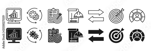 Photos Benchmarking icon set