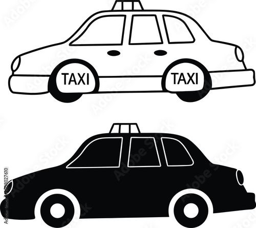 vector illustration of a taxi