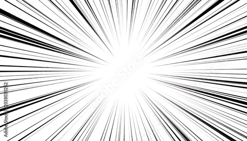 Speed lines effect radiating from center, comic book style explosion, motion blur graphic element