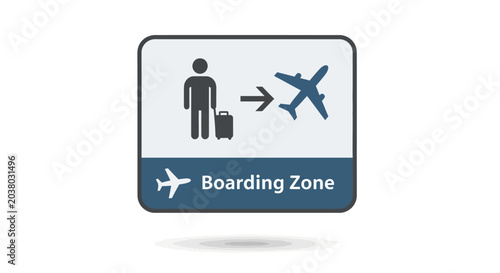Φωτογραφία Airport Boarding Zone Sign Icon