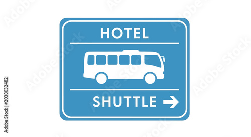 Hotel Shuttle Bus Directional Sign Icon