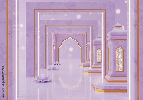 Architectural archway with decorative columns