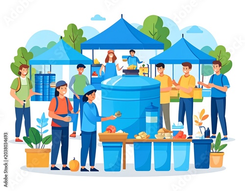 Community food market, eco-friendly