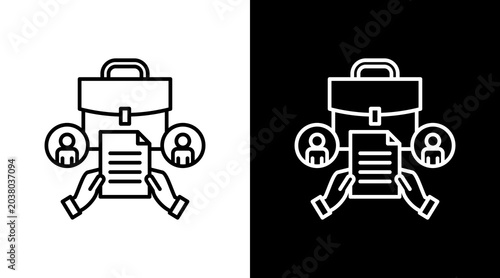 Fotografie Job Application Outline White Icon Set Design