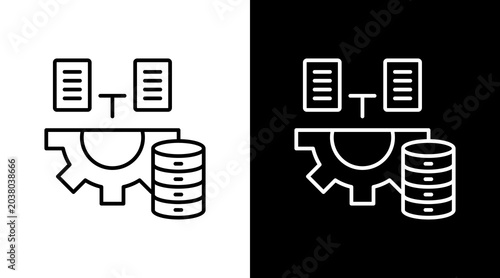 Bild auf Leinwand Data Modeling Outline White Icon Set Design