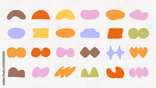 Colorful abstract shapes collection cute vector elements