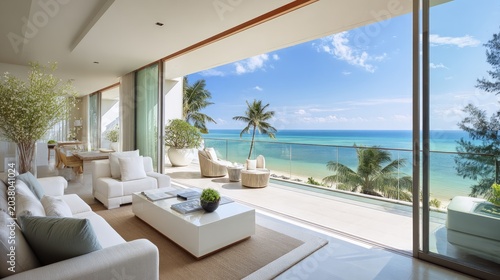 Coastal living room with ocean view