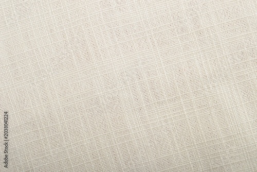 Cuadro en lienzo Natural beige linen fabric texture background macro close up