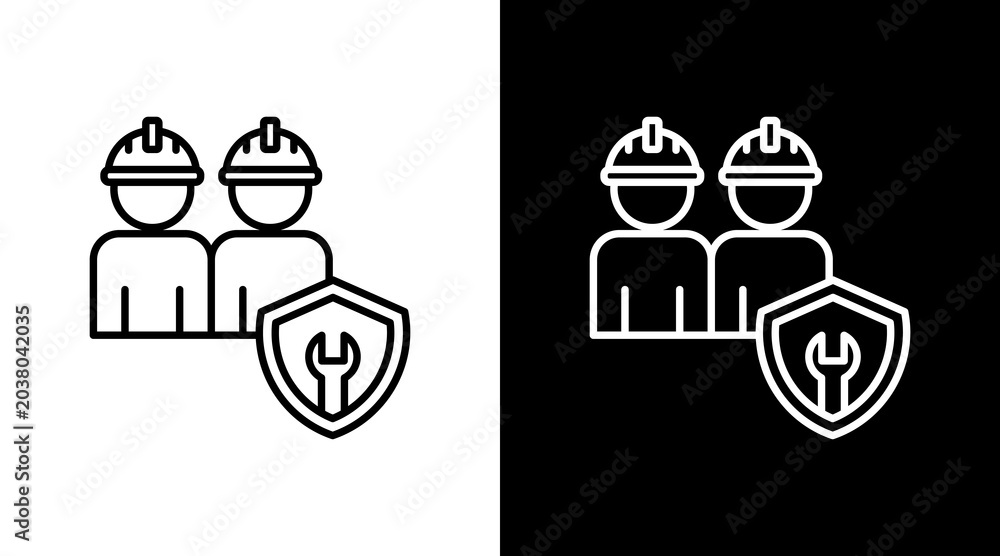 Obraz premium Labor Support Outline White Icon Set Design