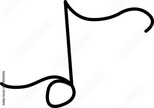 Bild auf Leinwand One line drawing music notes abstract vector illustration