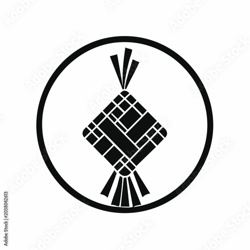 Minimalist Ketupat Icon Symbolizing Traditional Indonesian Cuisine and Cultural Heritage