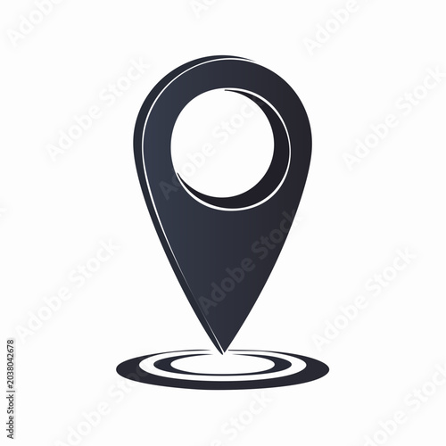 Minimalist location pin icon design for maps and navigation applications simple style