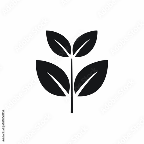 Minimalist plant icon showcasing nature, growth, and environmental consciousness, ideal for branding