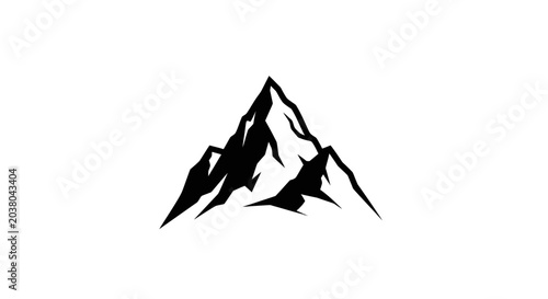 Black Mountain Peaks Silhouette Illustration.