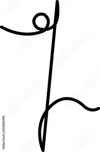 One line drawing music notes abstract vector illustration