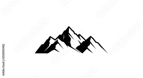 Foto Black mountain range silhouette icon.