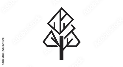 Quadro su tela Geometric tree icon design element.