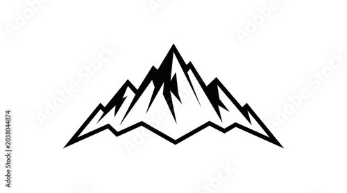 Foto Mountain Range Silhouette Icon Graphic.