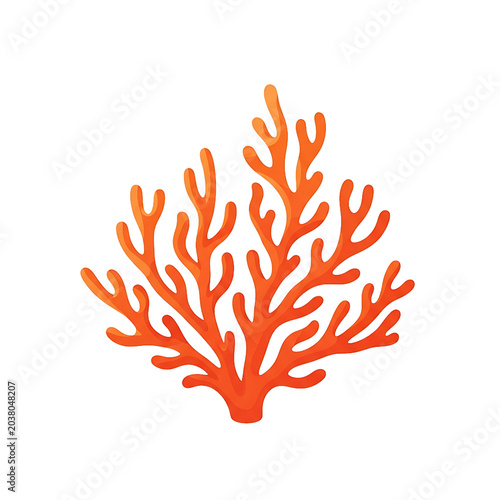 Принти на полотні Vibrant Orange Coral Reef Illustration.
