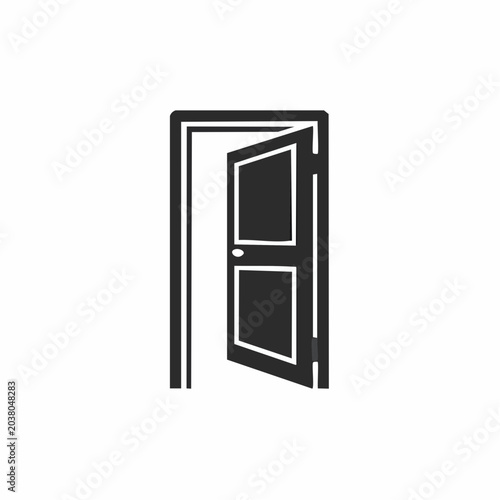 Open door vector illustration graphic symbol of opportunity and new beginnings depicted as an