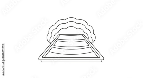 Bild auf Leinwand Open trapdoor with clouds escaping, concept of escape, freedom, or surprise
