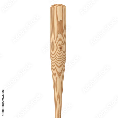 Classic Wooden Baseball Bat with Natural Wood Grain Pattern