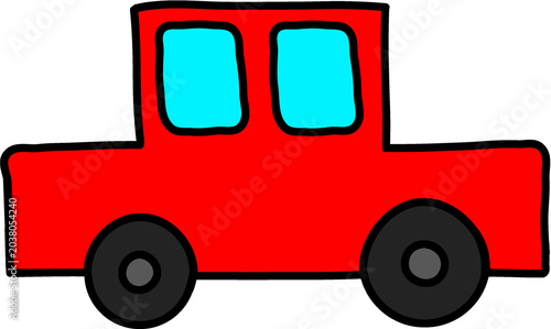 Tableau sur toile Car, red car, toy car,