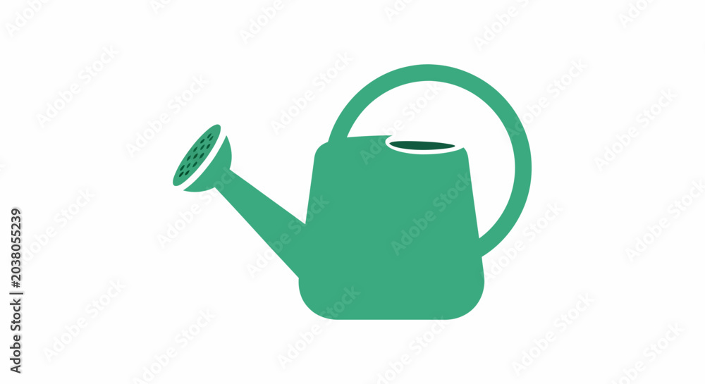 Obraz premium Minimalist green watering can illustration perfect for gardening and landscaping themes